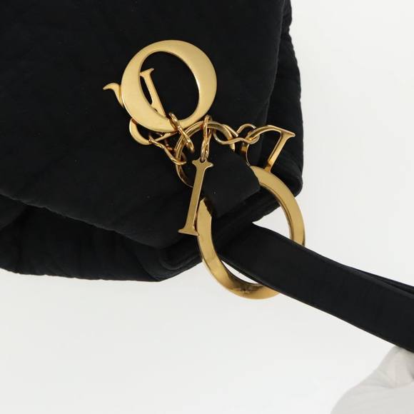 Christian Dior Canage Shoulder Bag Nylon Black Gold Auth yk15552 - Picture 6 of 16